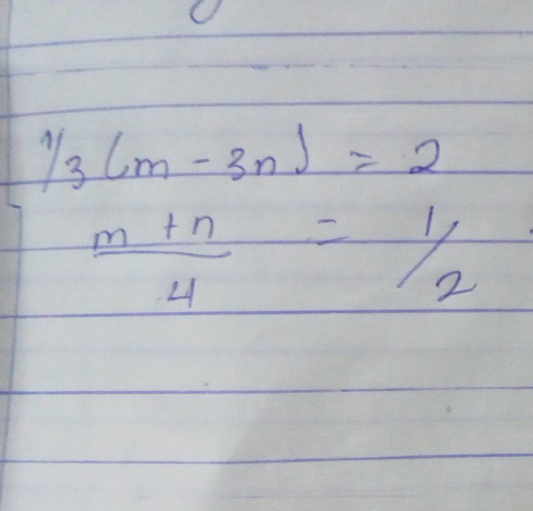 frac  1/3 (m-3n)frac 1 1/2 4= 1/2 