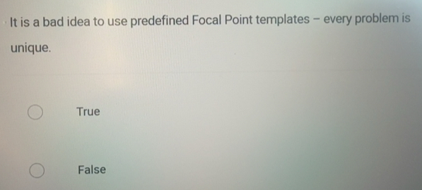 Solved: It is a bad idea to use predefined Focal Point templates ...