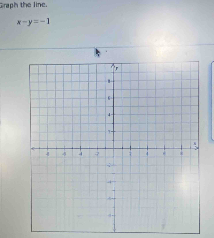 Graph the line.
x-y=-1