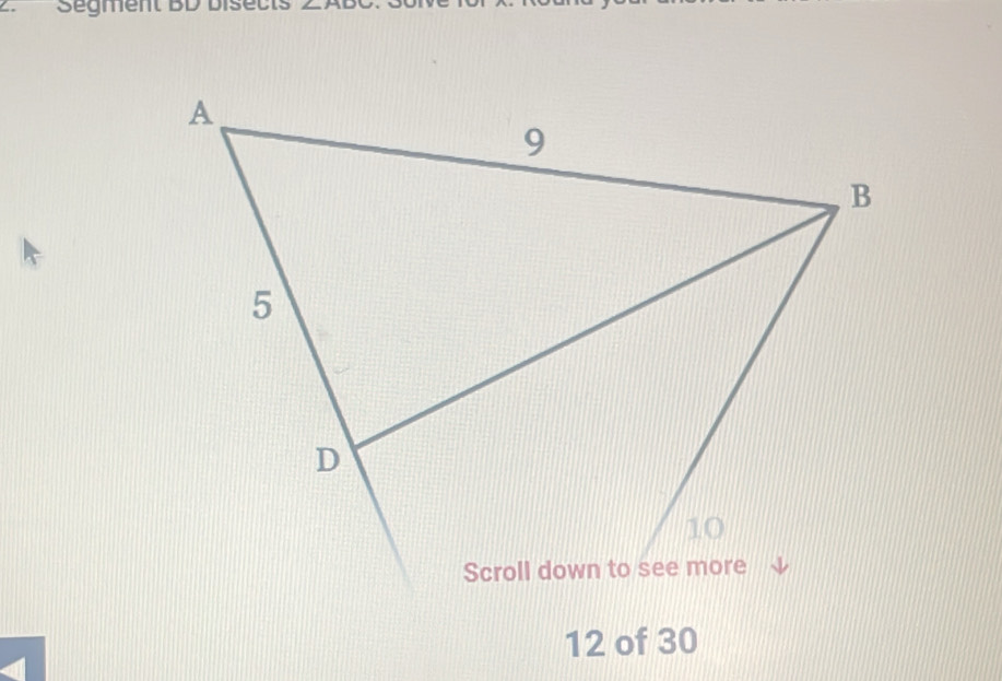 Ségment BD bisects