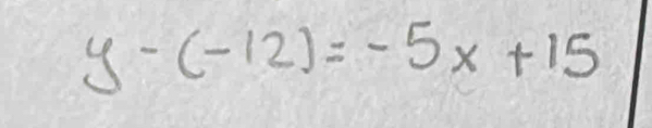 y-(-12)=-5x+15