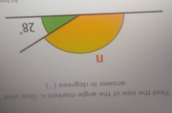 Find the size of the angle marked π. Give your
answer in degrees ( ) .