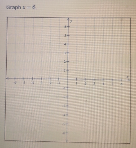 Graph x=6.