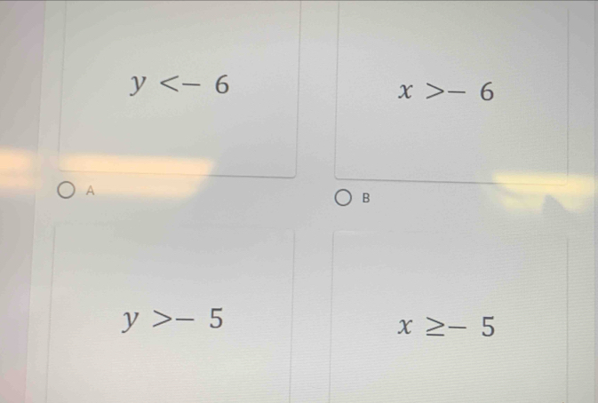 y
x>-6
A
B
y>-5
x≥ -5