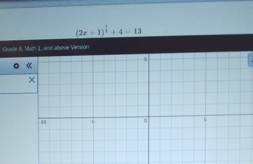 (2x+1)^ 1/2 +4=13
Grade 8.above Version