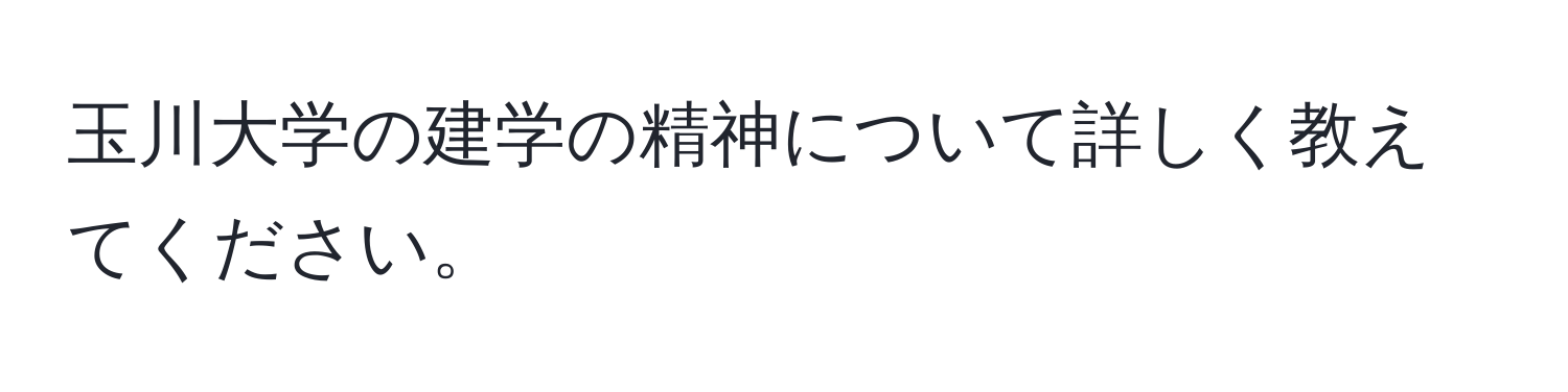 玉川大学の建学の精神について詳しく教えてください。