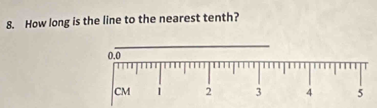 How long is the line to the nearest tenth?