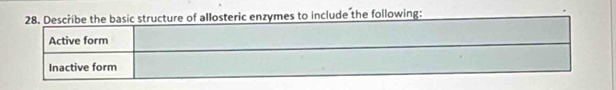 osteric enzymes to include the following: