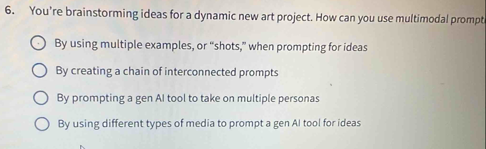 Solved: You’re brainstorming ideas for a dynamic new art project. How ...