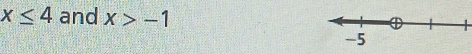 x≤ 4 and x>-1
-5