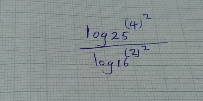 frac log 25(4)^2log 16