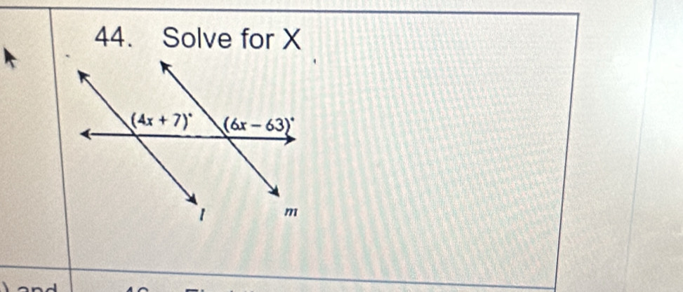 Solve for X