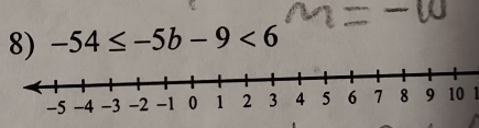 -54≤ -5b-9<6</tex>