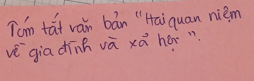 Tom tat van bān "`Hai quan niem 
vè `gia dīnh vā xá hér.