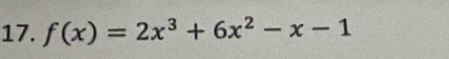 f(x)=2x^3+6x^2-x-1