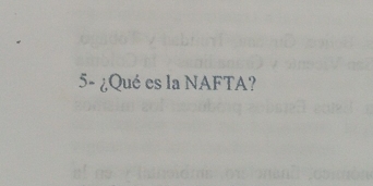 5- ¿Qué es la NAFTA?