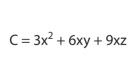 C=3x^2+6xy+9xz