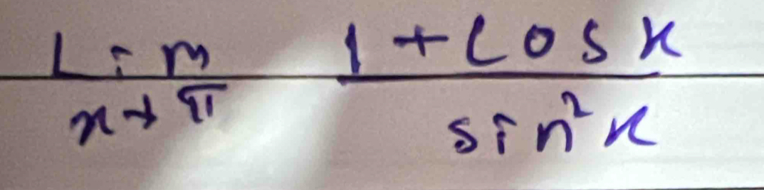 limlimits _xto π  (1+cos x)/sin^2x 