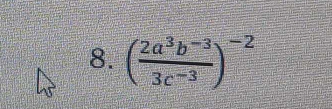 ( (2a^3b^(-3))/3c^(-3) )^-2