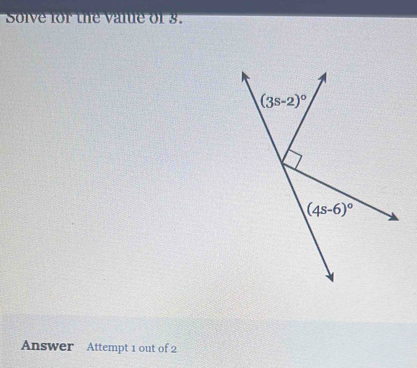 Solve for the vane ors
Answer Attempt 1 out of 2