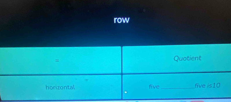 row
= Quotient
horizontal five _five is10