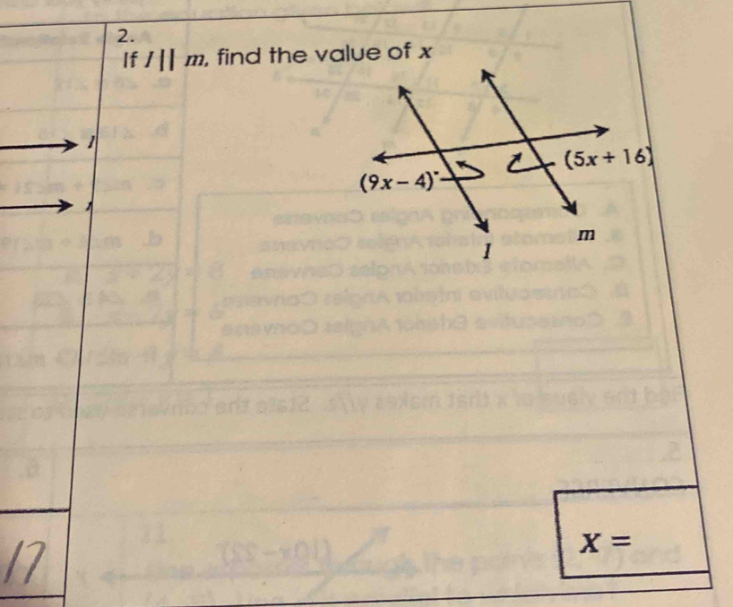 If I||m. , find the value of x
X=