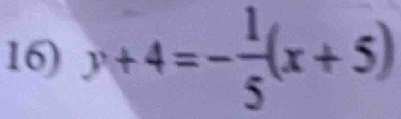 y+4=- 1/5 (x+5)