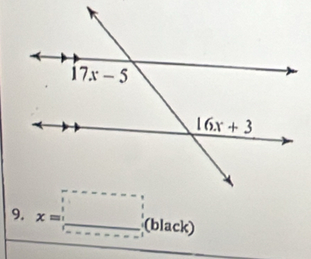 x= _  _ (black)