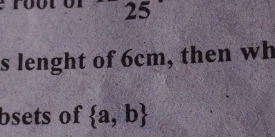 lenght of 6cm, then wh 
bsets of  a,b