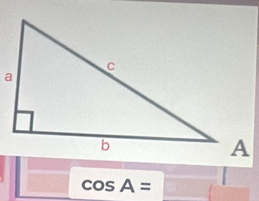 cos A=