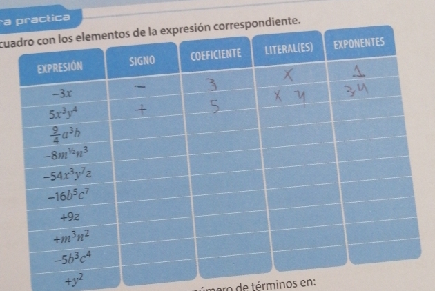 a practica
cuante.
+y^2
mero de términos en: