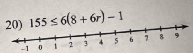 155≤ 6(8+6r)-1
-1