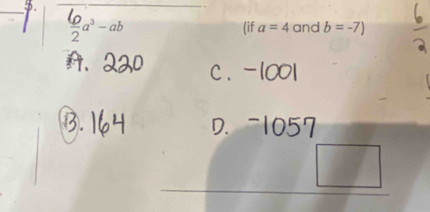 circ  Pa² - ab (if a=4 and b=-7)
□