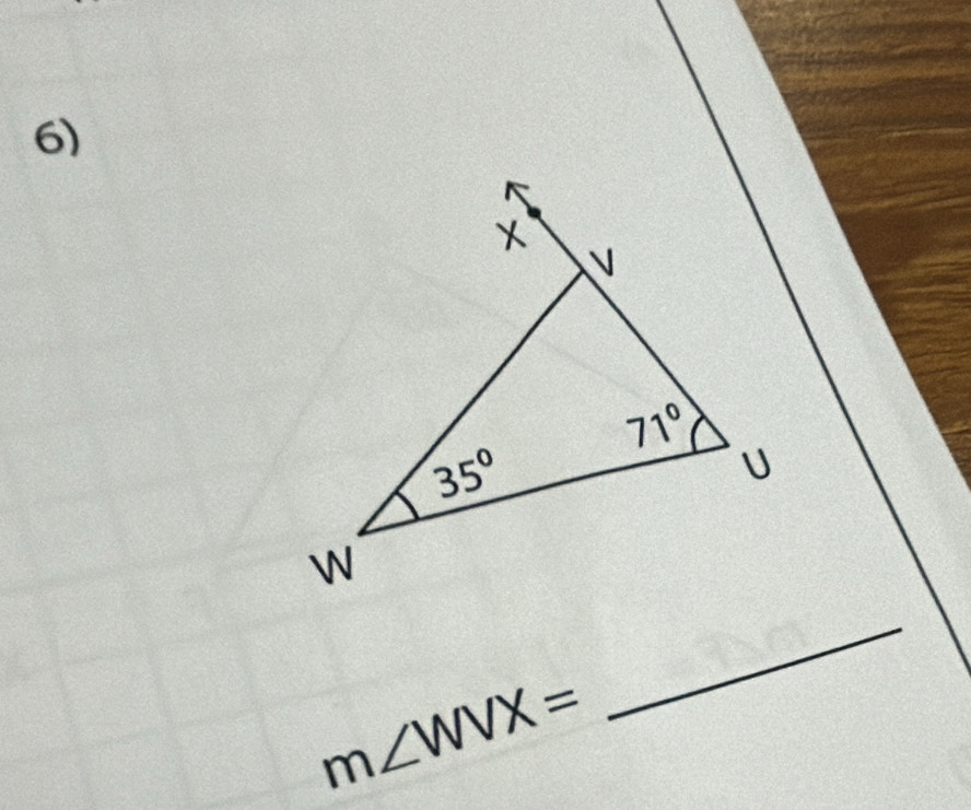 m∠ WVX=
_