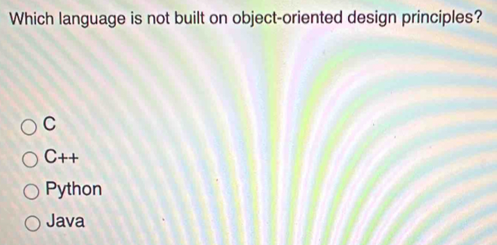 Solved: Which language is not built on object-oriented design ...