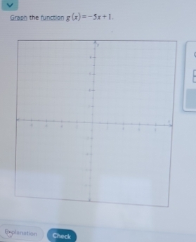 Graph the function g(x)=-5x+1. 
Explanation Check