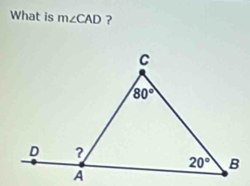 What is m∠ CAD ?