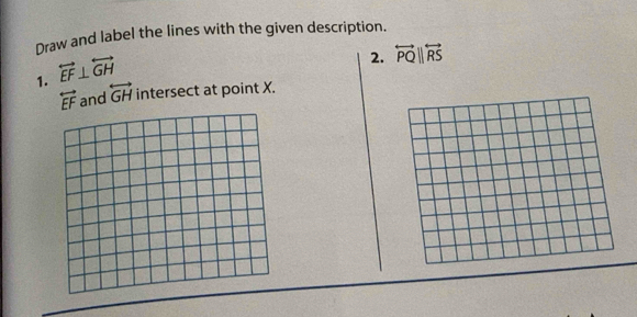 تم الحل:Draw and label the lines with the given description. 1 ...