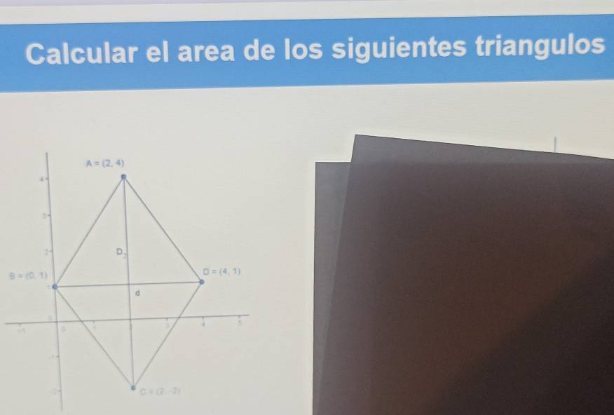 Calcular el area de los siguientes triangulos