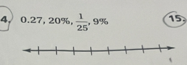 4, 0.27,20% ,  1/25 , 9%
15