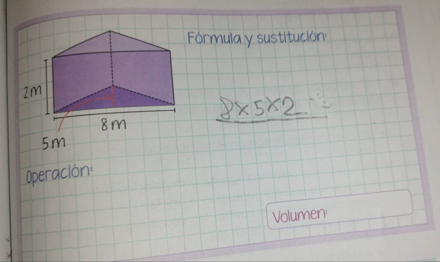 Formulay sustitucion
_ 8* 5* 2/ 
operacion: