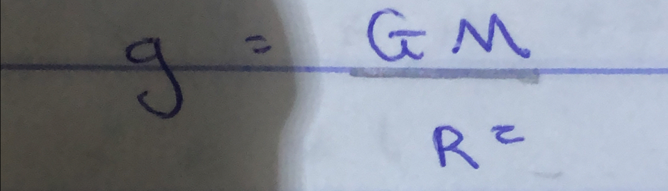 g= GM/R^2 