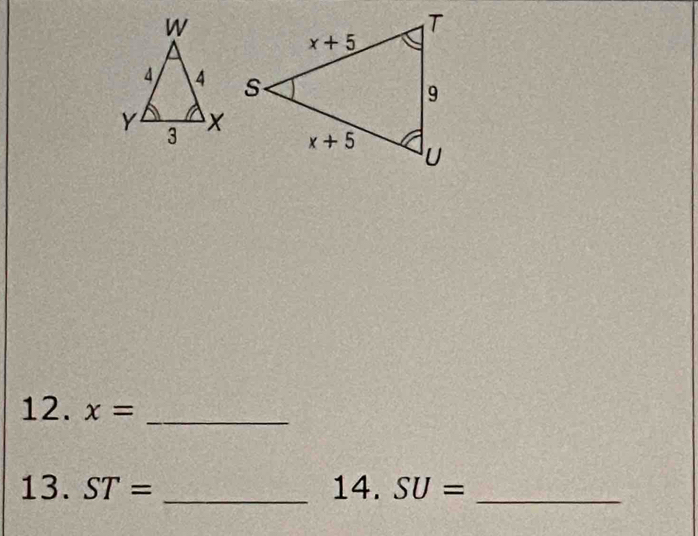 x= _
13. ST= _14. SU= _