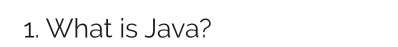 What is Java?