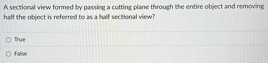 Solved: A sectional view formed by passing a cutting plane through the ...