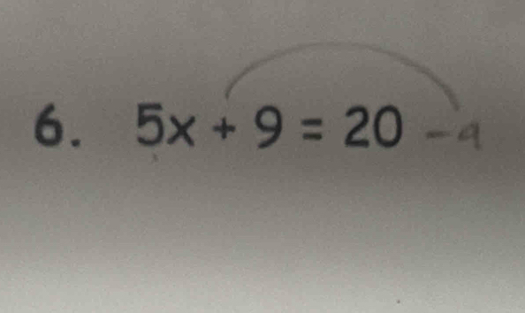 5x+9=20