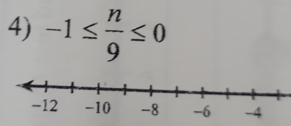 -1≤  n/9 ≤ 0