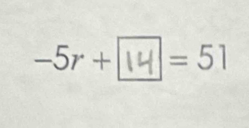 -5r + ⑭= 51