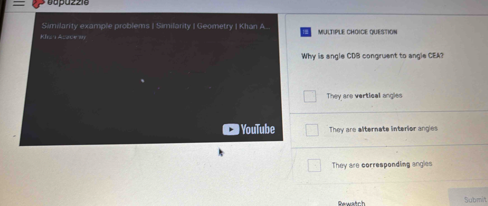 Solved: = eapuzzie Similarity example problems | Similarity | Geometry ...