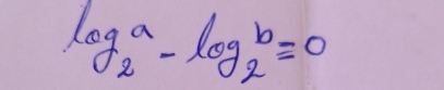 log _2a-log _2b=0